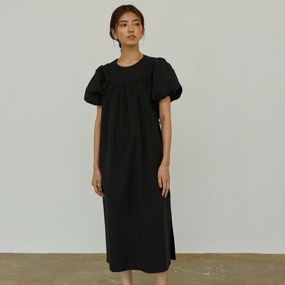 Something to Hold Garden Dress, Organic Cotton Twill Black Size Small